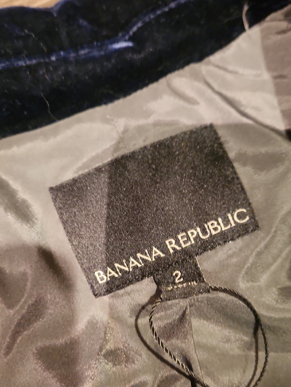 ❤️ BANANA REPUBLIC SLOUCHY VELVET ONE BUTTON BLAZER JACKET - MIDNIGHT BLUE, 2 - Picture 6 of 11